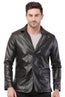 Wolver Men's PU Leather Blazer, Casual Party, 2-Button