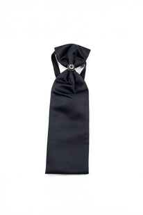 Ascot Tie With Jewel Ring - Navy