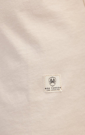 Asymmetric Stitched Distorted T-Shirt - Stone