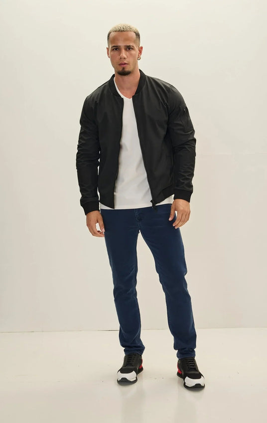 Classic Lightweight Bomber Jacket - Black