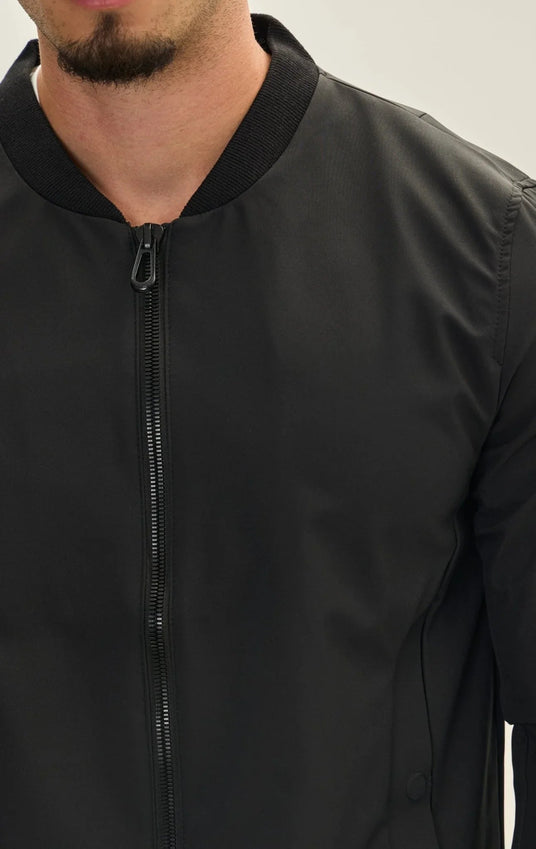 Classic Lightweight Bomber Jacket - Black