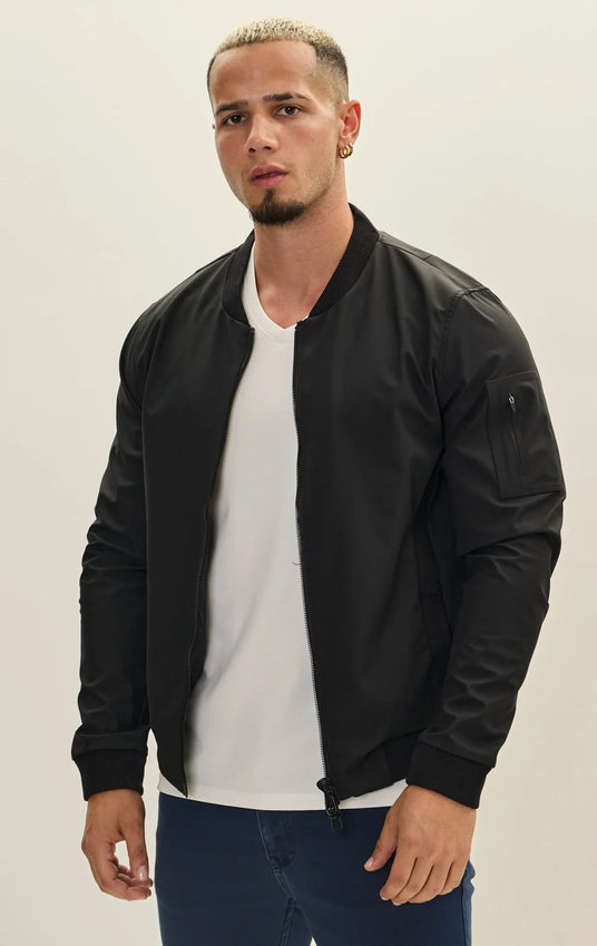 Classic Lightweight Bomber Jacket - Black