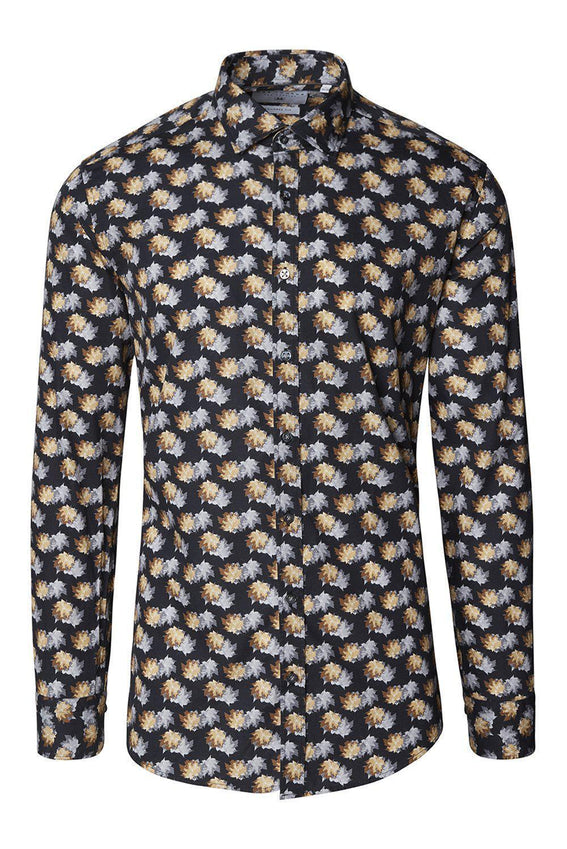 Casual Printed Shirt - Black Grey