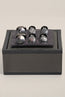 Circular Crystal Dark Cufflinks Stud Set