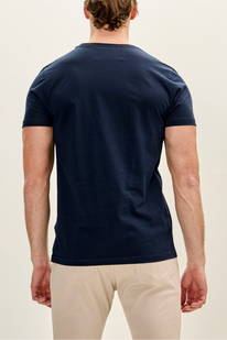 100% Cotton Crew-Neck T-Shirt - Navy