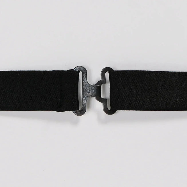 Cotton Velvet Pre-Tied Bow Tie - Black