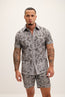 Cut-out Laser Leather Shirt - Grey