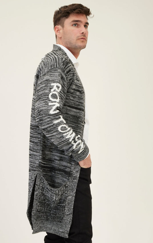 Dreamers Longline Cardigan - Black Grey