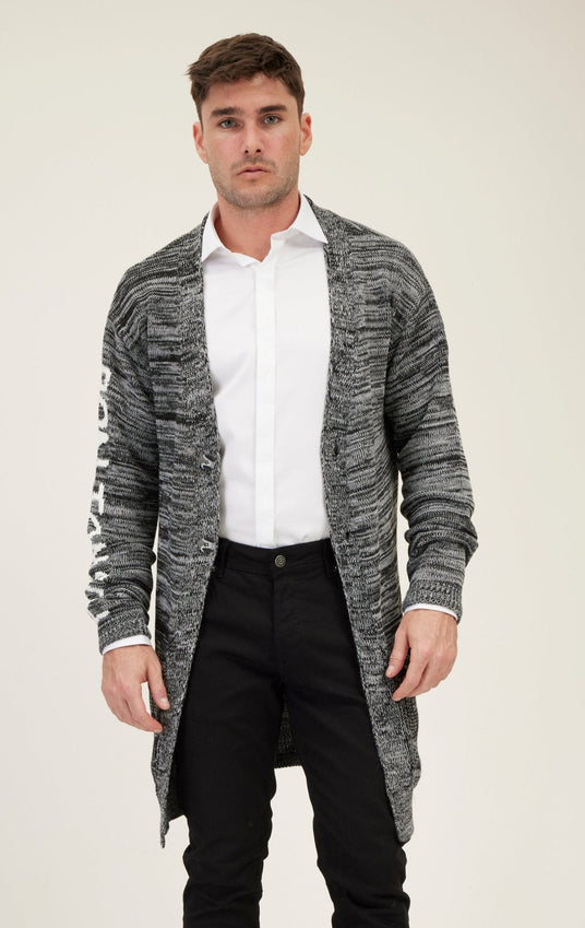 Dreamers Longline Cardigan - Black Grey