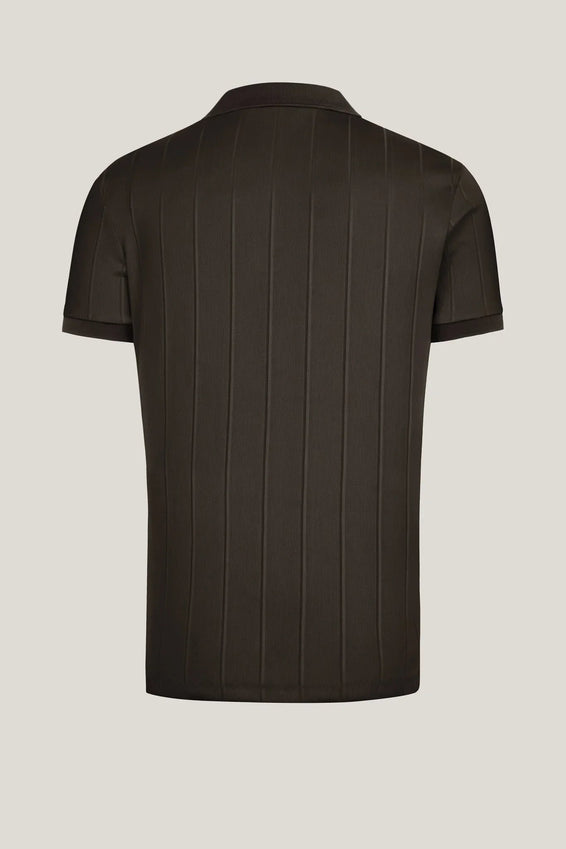 Fine Ribbed Polo Shirt - Olive Green