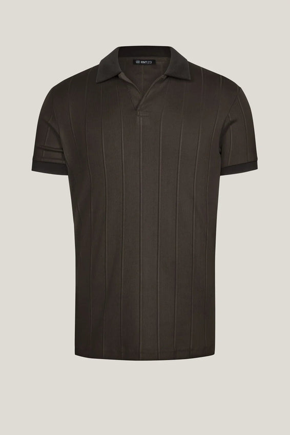 Fine Ribbed Polo Shirt - Olive Green