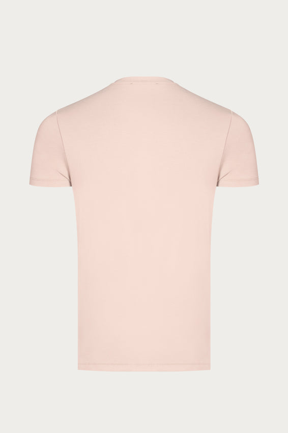 Fitted Lightweight Crew-Neck T-Shirt - Beige