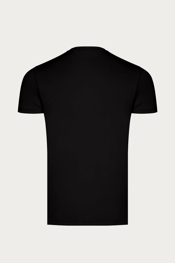 Fitted Lightweight Crew-Neck T-Shirt - Black