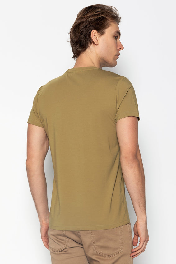Fitted Lightweight Crew-Neck T-Shirt - Light Green