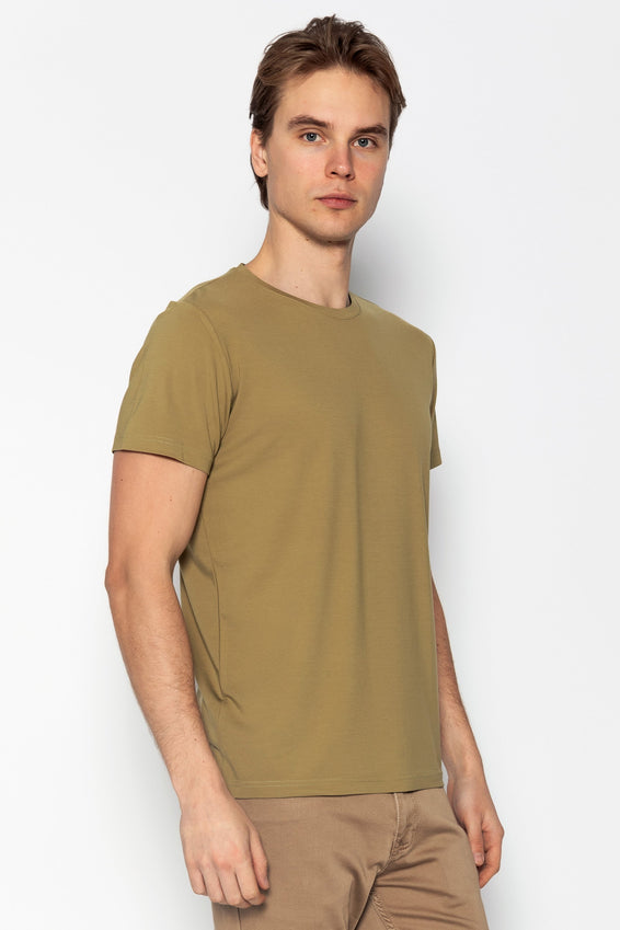 Fitted Lightweight Crew-Neck T-Shirt - Light Green