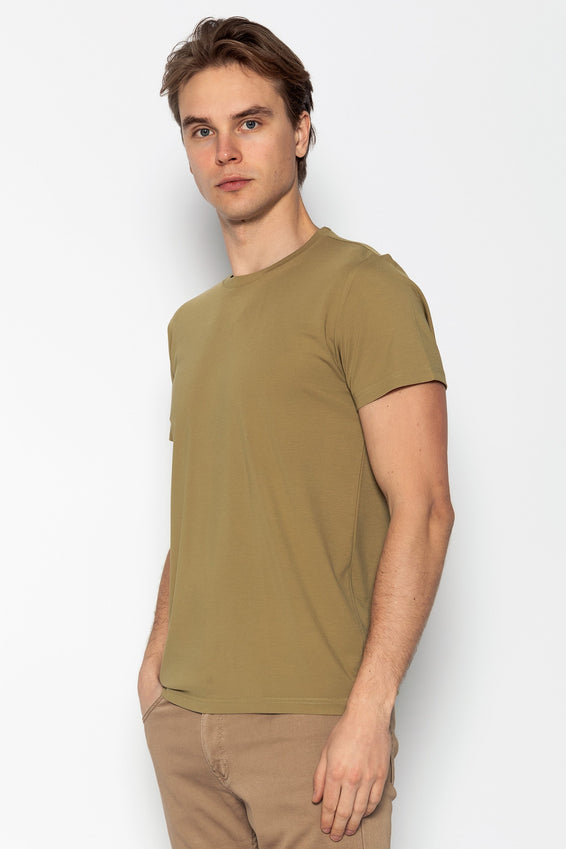 Fitted Lightweight Crew-Neck T-Shirt - Light Green