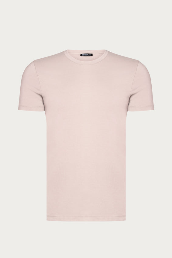 Fitted Lightweight Crew-Neck T-Shirt - Light Grey