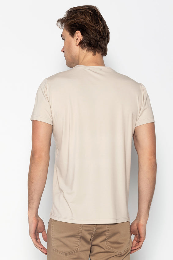 Fitted Lightweight Crew-Neck T-Shirt - Light Grey