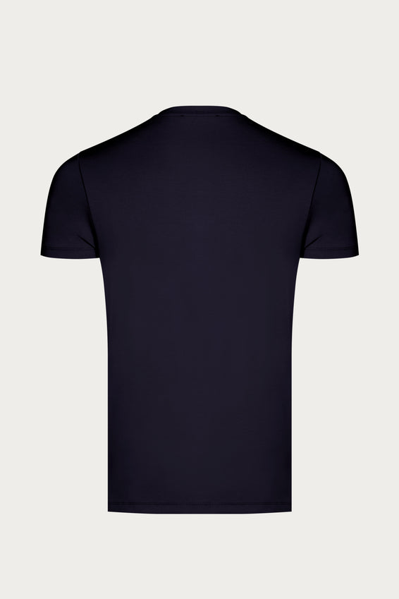 Fitted Lightweight Crew-Neck T-Shirt - Navy