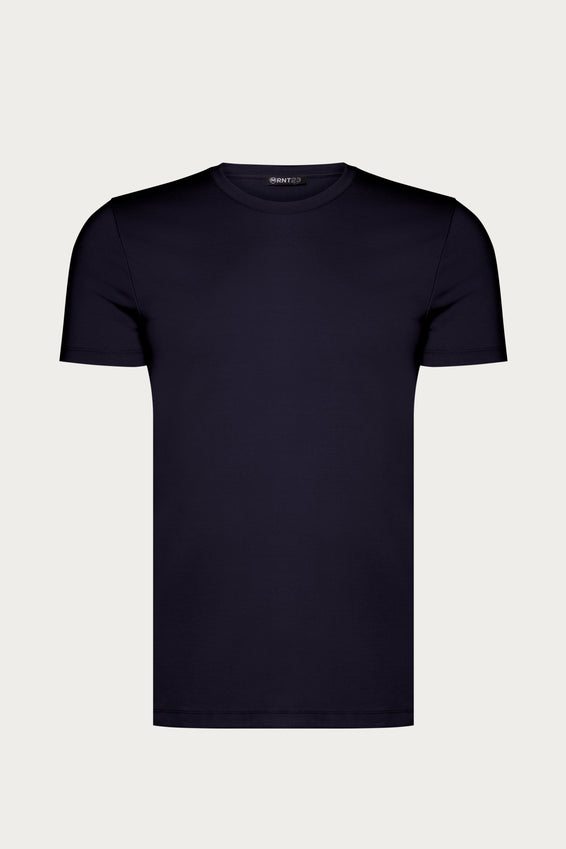 Fitted Lightweight Crew-Neck T-Shirt - Navy
