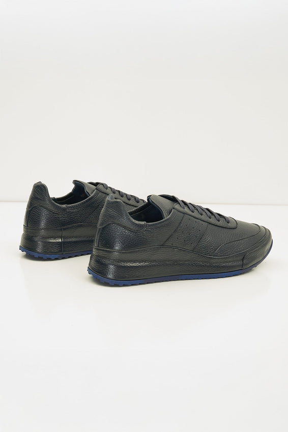 Full Grain Leather Stealth Sneaker - Navy