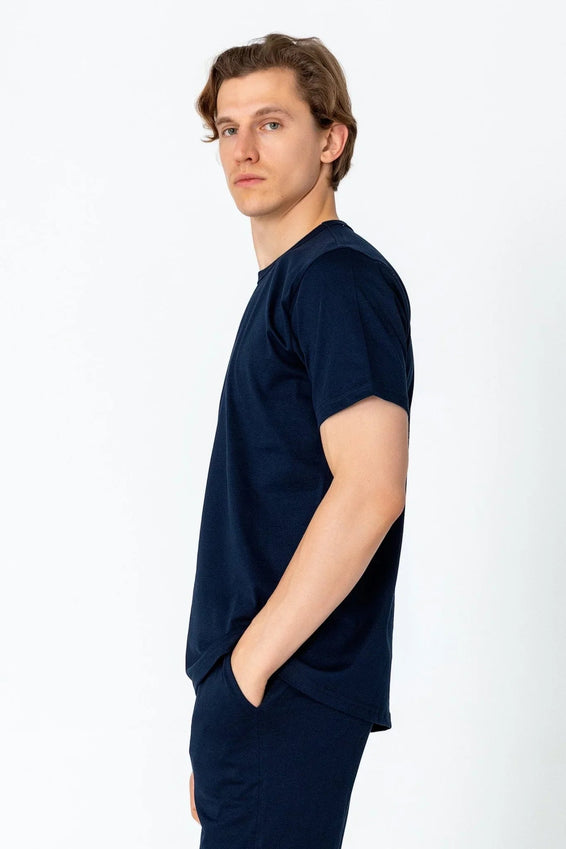 Lightweight Cotton T-shirt - Navy