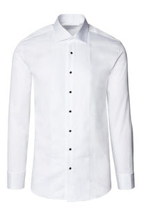 Lurex Paneled Spread Collar Shirt - White White