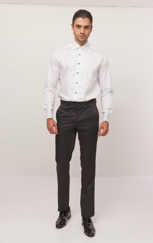 Lurex Paneled Spread Collar Shirt - White White
