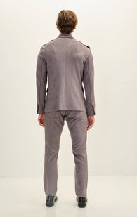 Microsuede Lightweight Safari Jacket - Grey