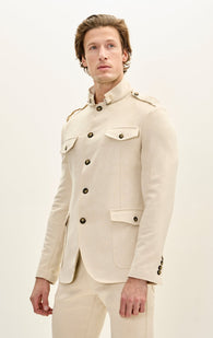 Microsuede Lightweight Safari Jacket - Off White