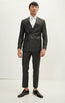 Merino Wool Double Breasted Suit - Charcoal