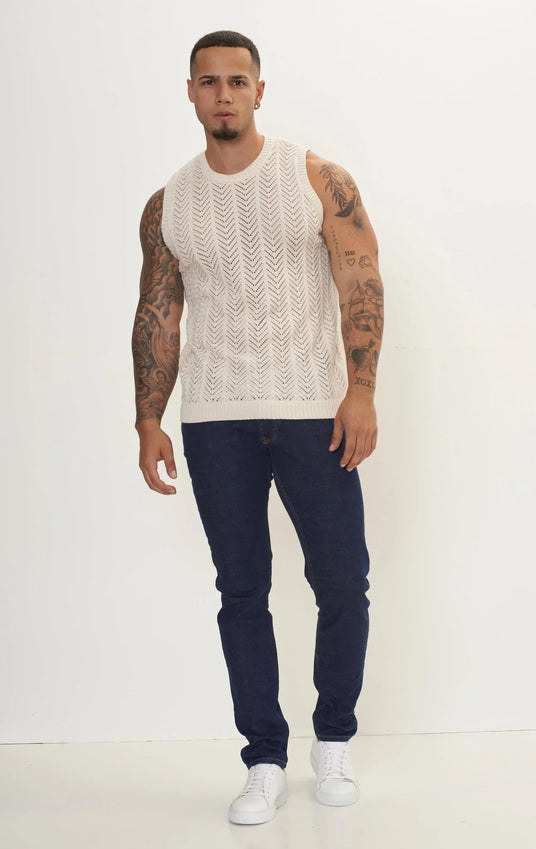 Muscle Fit Tank Top - Beige