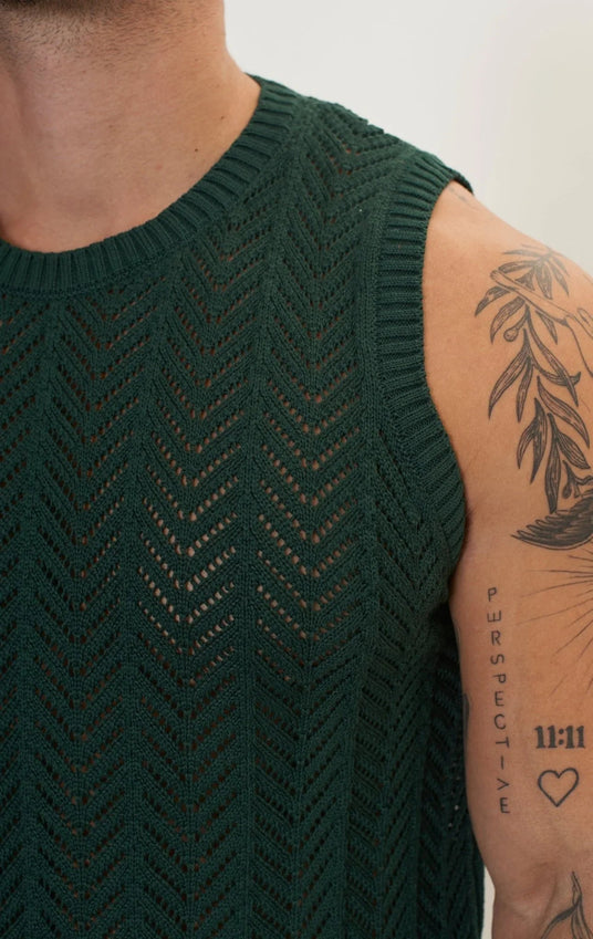 Muscle Fit Tank Top - Green