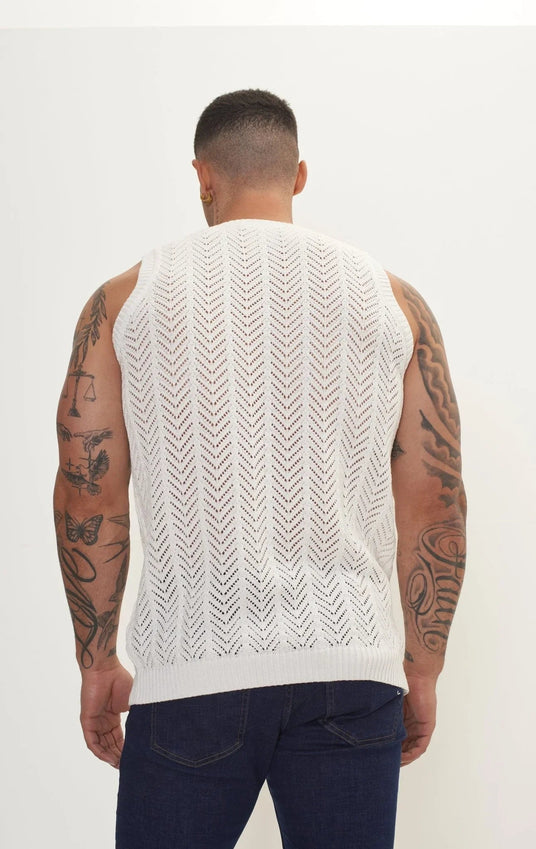 Muscle Fit Tank Top - Off White