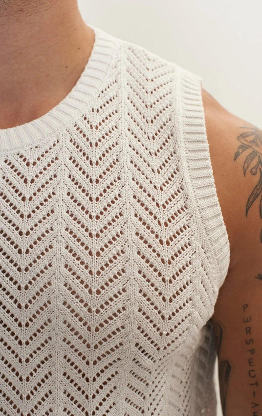 Muscle Fit Tank Top - Off White