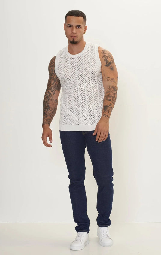 Muscle Fit Tank Top - Off White