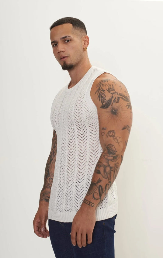 Muscle Fit Tank Top - Off White