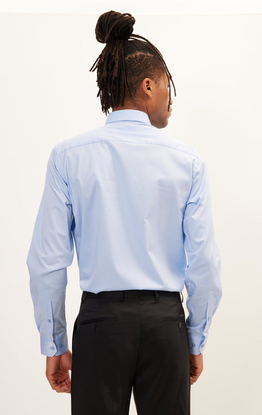 Pure Cotton Dress Shirt - Blue
