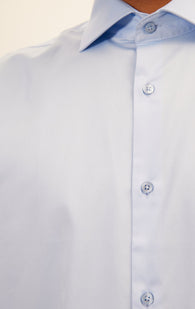 Pure Cotton Dress Shirt - Blue