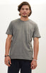 Pure Cotton Scoop Neck Tee - Anthracite Melange