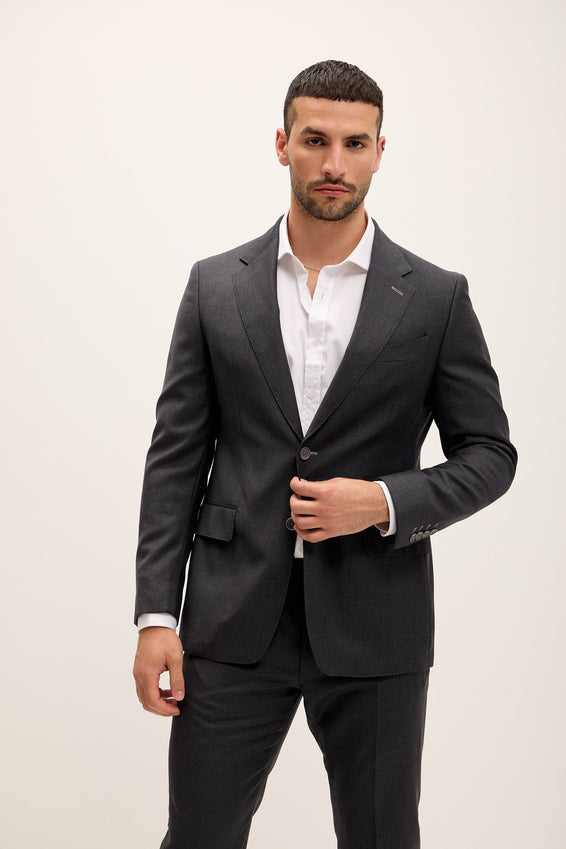 R260R - 100% Wool Suit - Charcoal