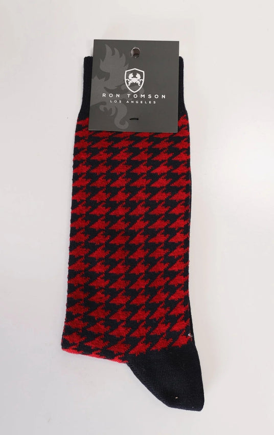 Red Houndstooth Sock