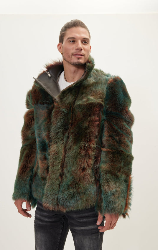 Reversible Toscana Shearling Genuine Leather Jacket - Dark Brown