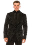 Salvatore Floral Velvet Tuxedo Jacket - Jet Black