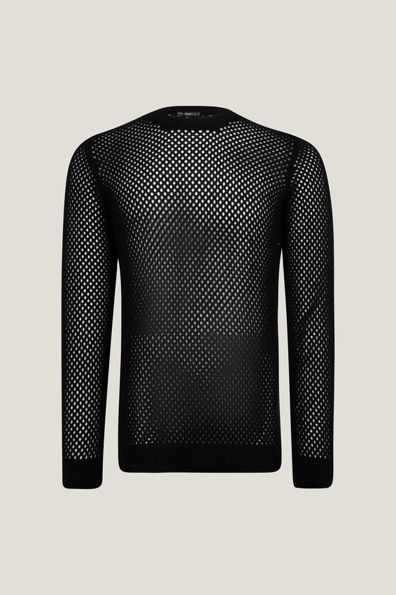 See Through Fishnet Muscle Fit Shirt - Black