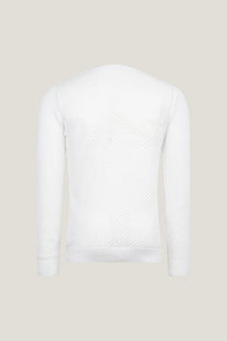 See Through Fishnet Muscle Fit Shirt - Off White