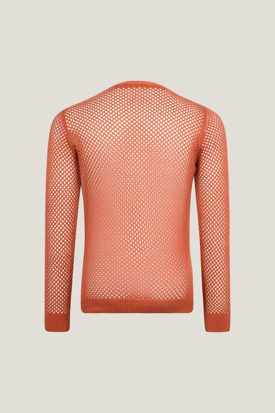 See Through Fishnet Muscle Fit Shirt - Tile