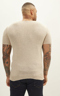 Short Sleeve Sweater - Beige