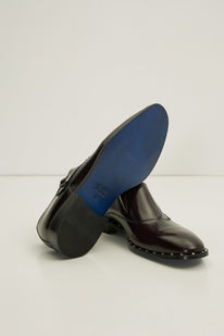 Stitch Detail Monk Strap - Burgundy
