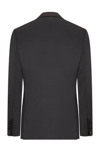 Textured Peak Lapel Tuxedo Jacket - Black
